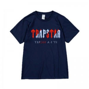 Trapstar It's a Secret Short Sleeve Muške Majice Plave Hrvatska | JF74-314