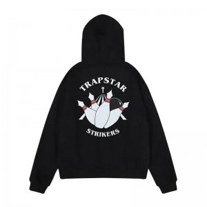 Trapstar Streetwear Strikers Muške Majica s Kapuljačom Crne Hrvatska | RI07-118