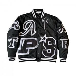 Trapstar Wildcard Varsity Jacket Muške Vanjska Odjeća Blackout Edition Hrvatska | WX63-227