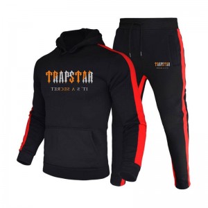 Trapstar Winter Logo Hooded Muške Trenirka Crne Hrvatska | OS89-235