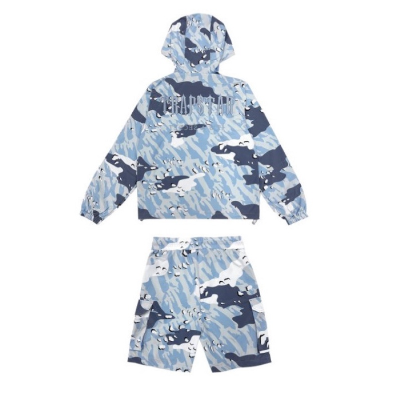 Trapstar Decoded Camo Windbreaker Muške Vanjska Odjeća Plave Maskirne Hrvatska | JR37-559