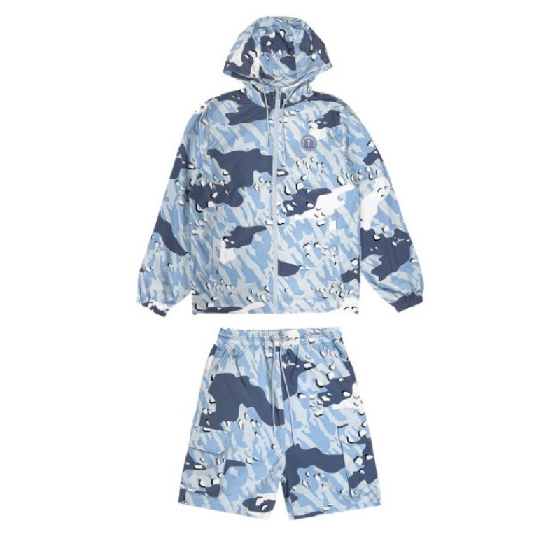 Trapstar Decoded Camo Windbreaker Muške Vanjska Odjeća Plave Maskirne Hrvatska | JR37-559