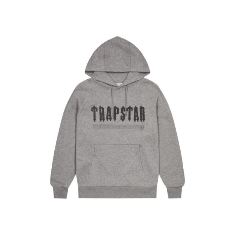 Trapstar Decoded Chenille 2.0 Hoodie Muške Trenirka Sive Hrvatska | LD95-061