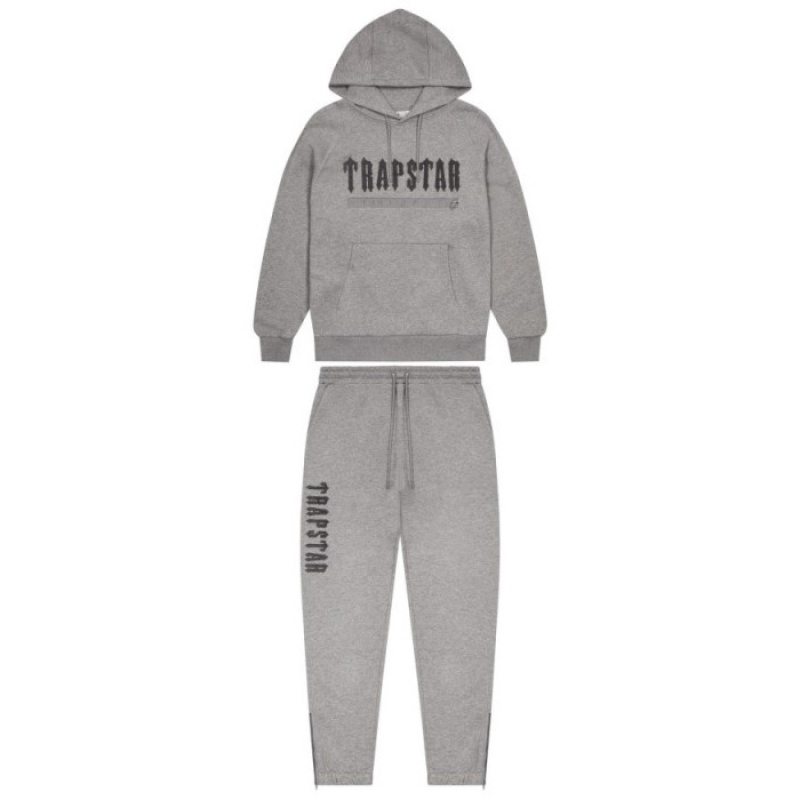 Trapstar Decoded Chenille 2.0 Hoodie Muške Trenirka Sive Hrvatska | LD95-061