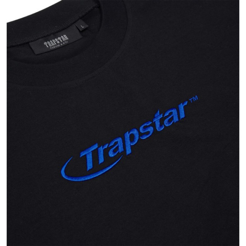 Trapstar Hyperdrive Embroidered Tee Muške Majice Crne Plave Hrvatska | LN25-241