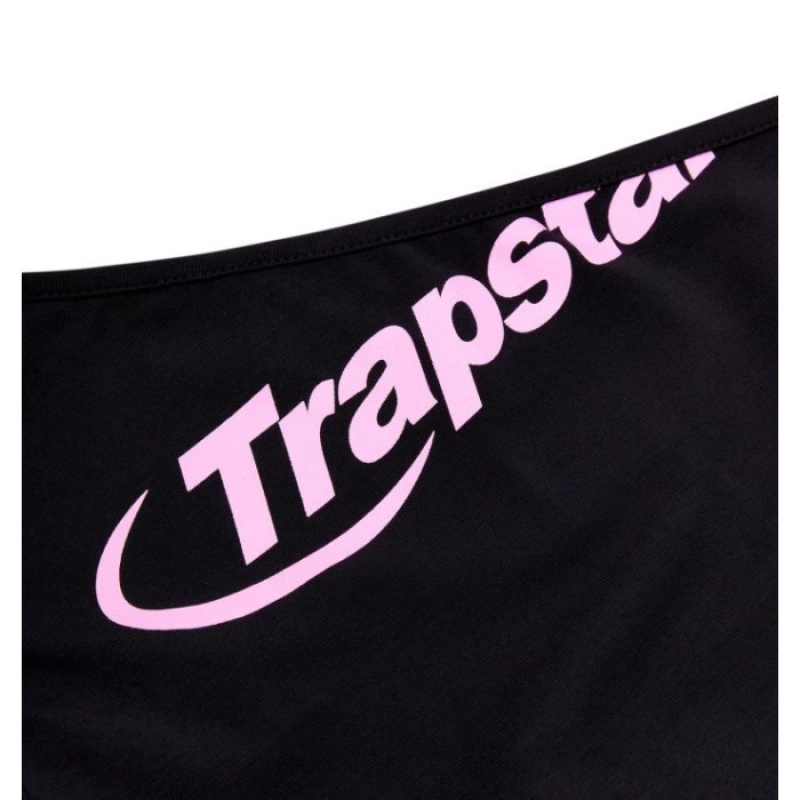 Trapstar Hyperdrive One Shoulder Vest Ženske Top Crne Roze Hrvatska | BA43-237