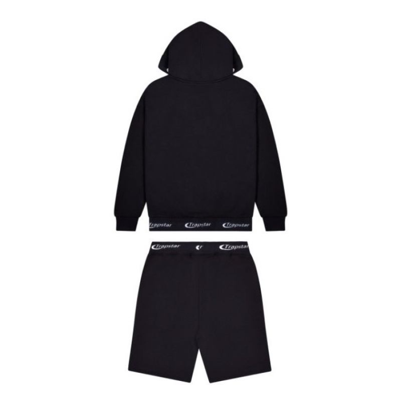 Trapstar Hyperdrive Rib Hoodie Shorts Set Muške Trenirka Crne Hrvatska | BC85-451