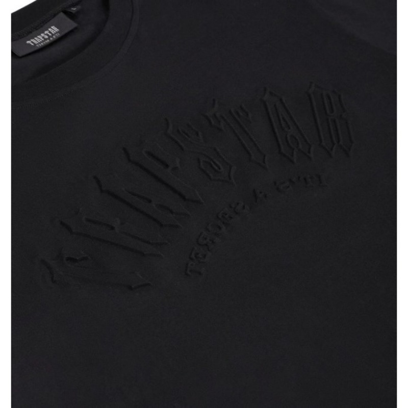 Trapstar Irongate Arch Embossed Tee Muške Majice Crne Hrvatska | YE08-797