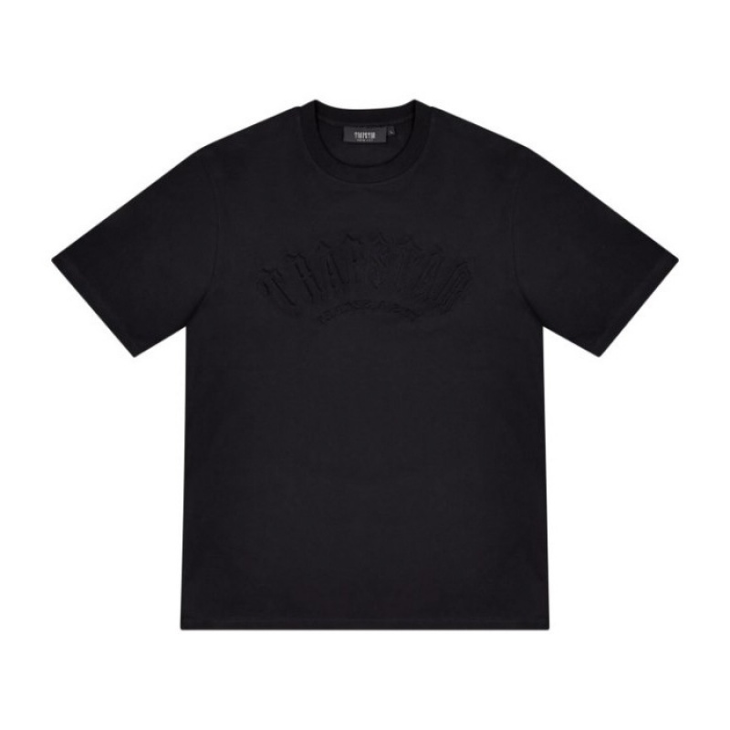 Trapstar Irongate Arch Embossed Tee Muške Majice Crne Hrvatska | YE08-797