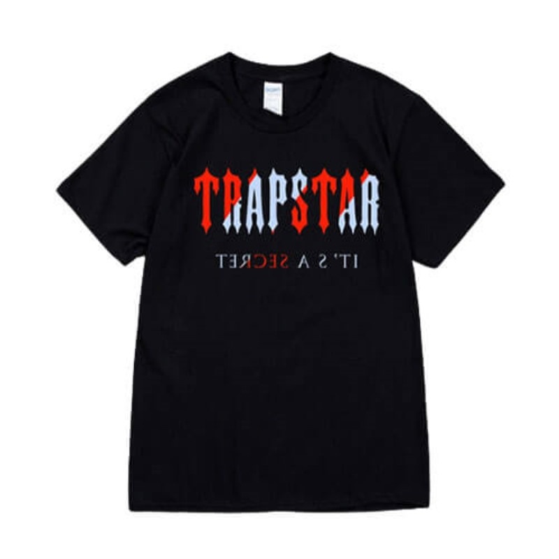 Trapstar It\'s a Secret Short Sleeve Muške Majice Crne Hrvatska | RO75-955