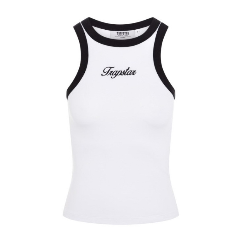 Trapstar Racer Vest Ženske Top Bijele Crne Hrvatska | UQ12-001