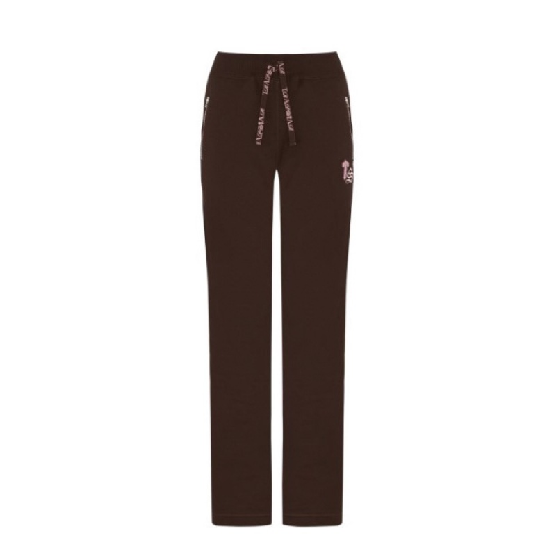 Trapstar Script Zip Leg Jogging Bottoms Ženske Hlače Smeđe Roze Hrvatska | XP75-583