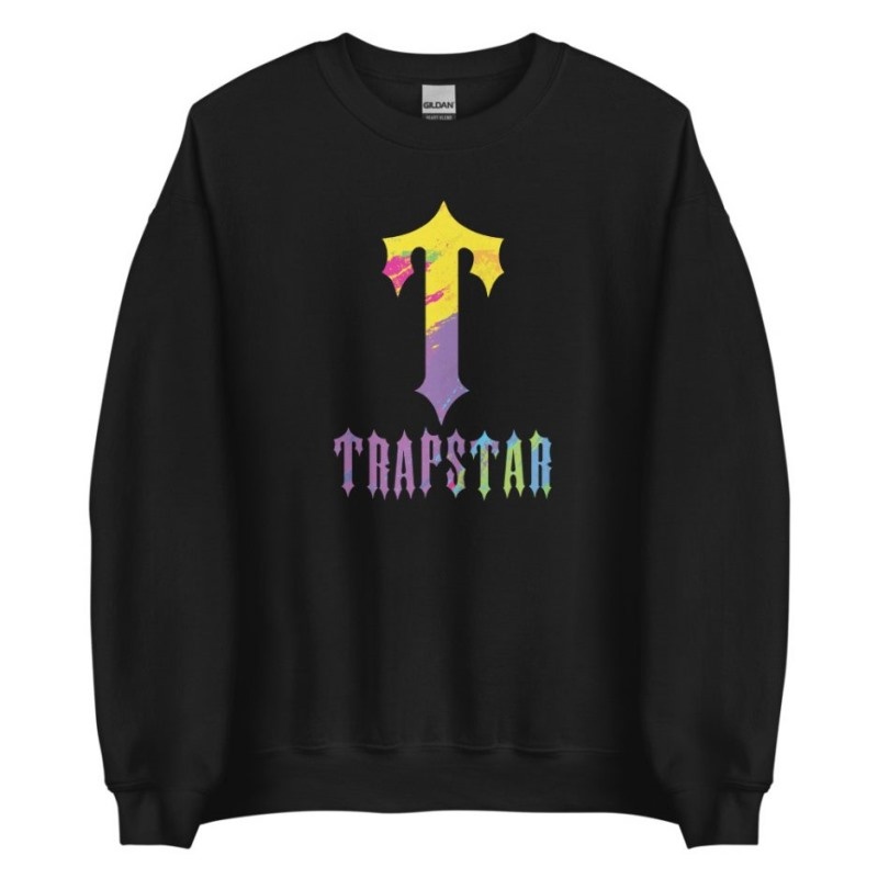 Trapstar T-For Print Muške Dukserice Crne Hrvatska | YG01-864