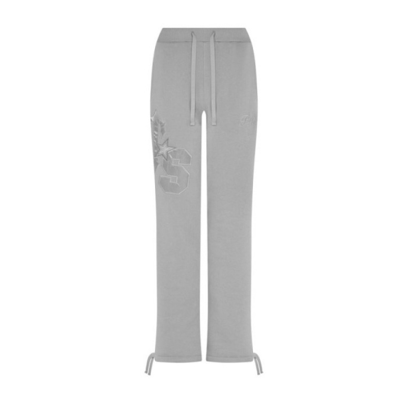 Trapstar TS-Star Silver Satin Applique Loose Fit Ženske Jogger Hlače Sive Hrvatska | IY96-647