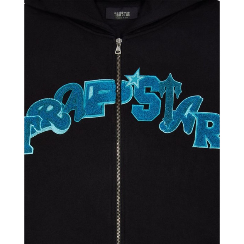 Trapstar Wildcard Chenille Hoodie Muške Trenirka Crne Tirkizne Hrvatska | ZD19-254